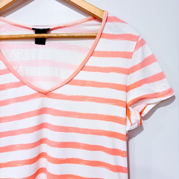 ANN TAYLOR White & pink striped t-shirt - Picture 4 of 6
